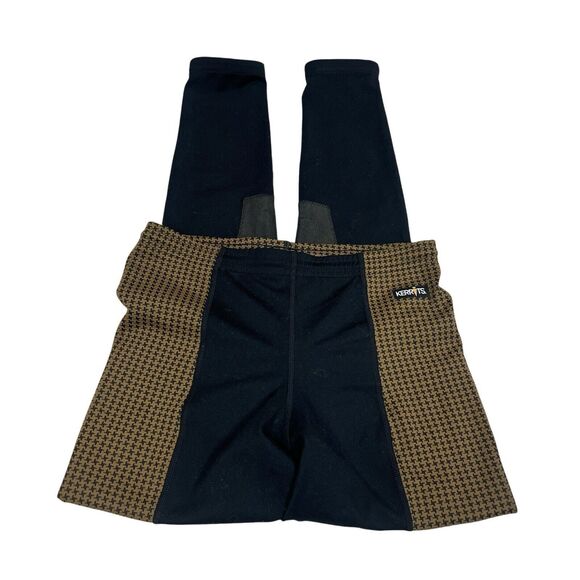 Kerrits Flow Rise Peformance Riding Pants In Amber Houndstooth Brown Women’s 6 - Picture 3 of 11